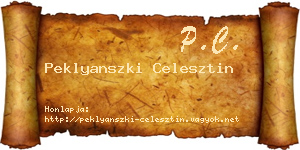 Peklyanszki Celesztin névjegykártya
